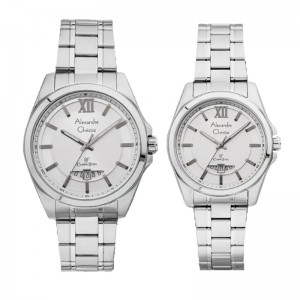 Alexandre Christie AC 8659 Silver White Couple